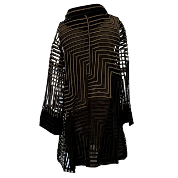 Damee Black & Gold Geometric Soutache on Mesh Jacket Size XXL - Picture 7 of 15